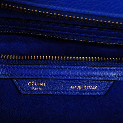 Celine Drummed Calfskin Mini Luggage Indigo 6 of 8