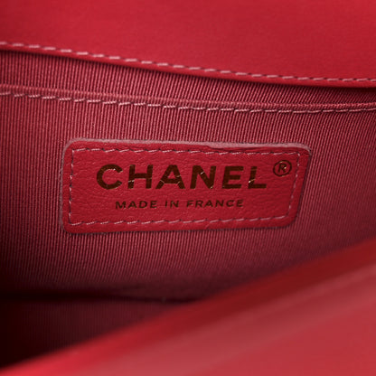 Chanel Lambskin Chevron Quilted Small Boy Flap Dark Pink 6 of 11