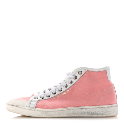 Saint Laurent Canvas Elba Court Classic SL/39 Mid Top Sneakers 35.5 Pink White 1 of 11