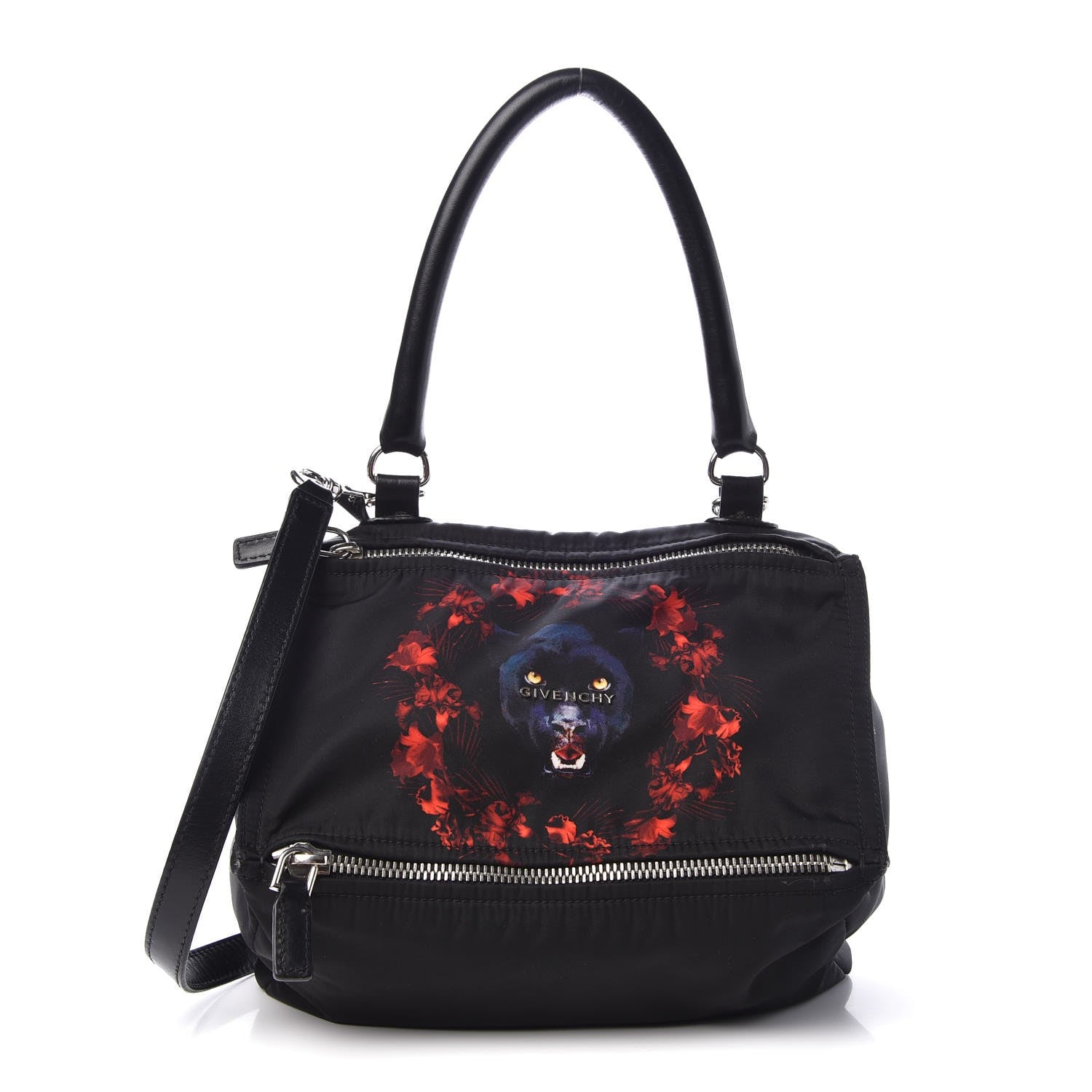 Givenchy Nylon Jaguar Floral Print Small Pandora Black 1 of 11