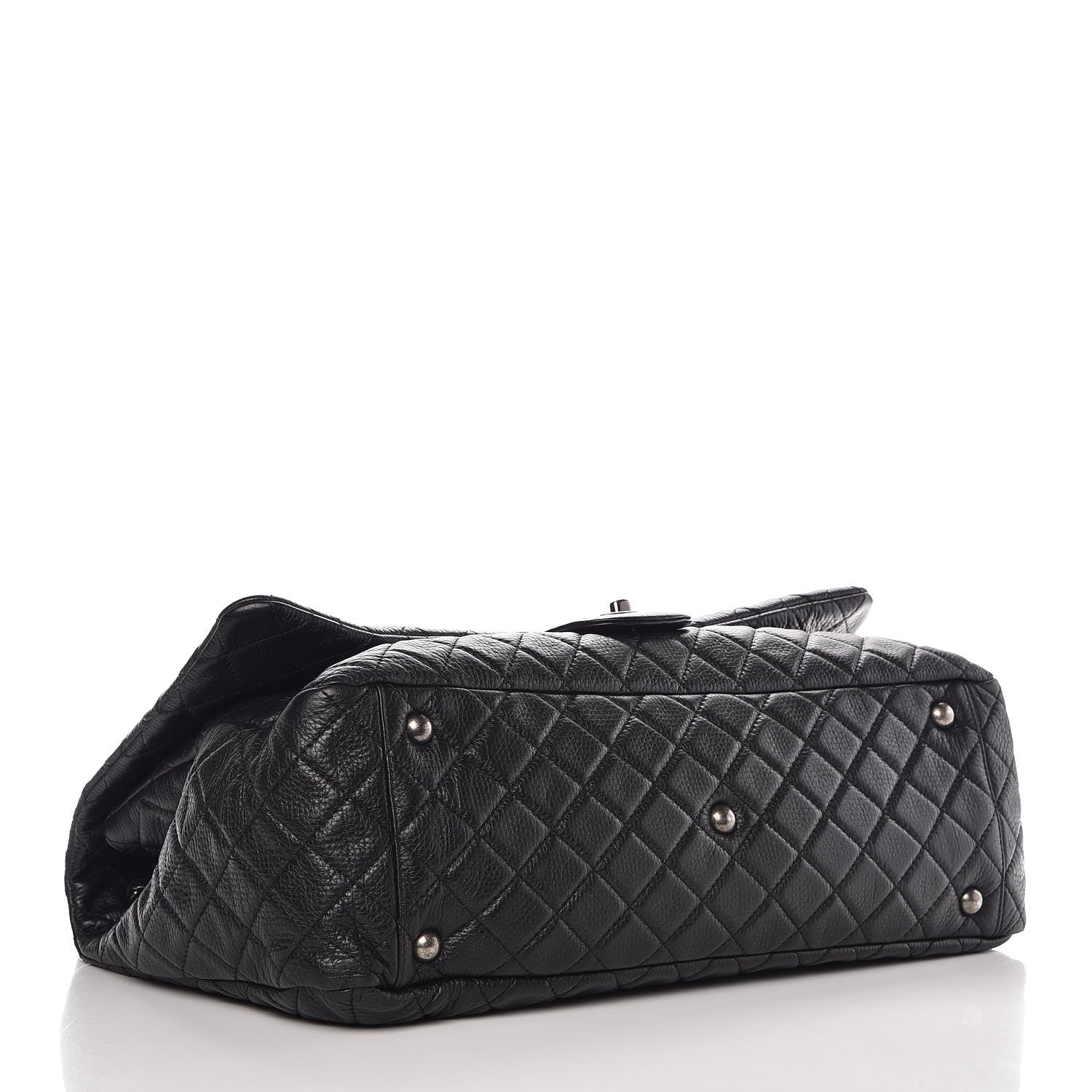 Chanel Calfskin Quilted XXL Travel Flap Bag Black 5 of 8