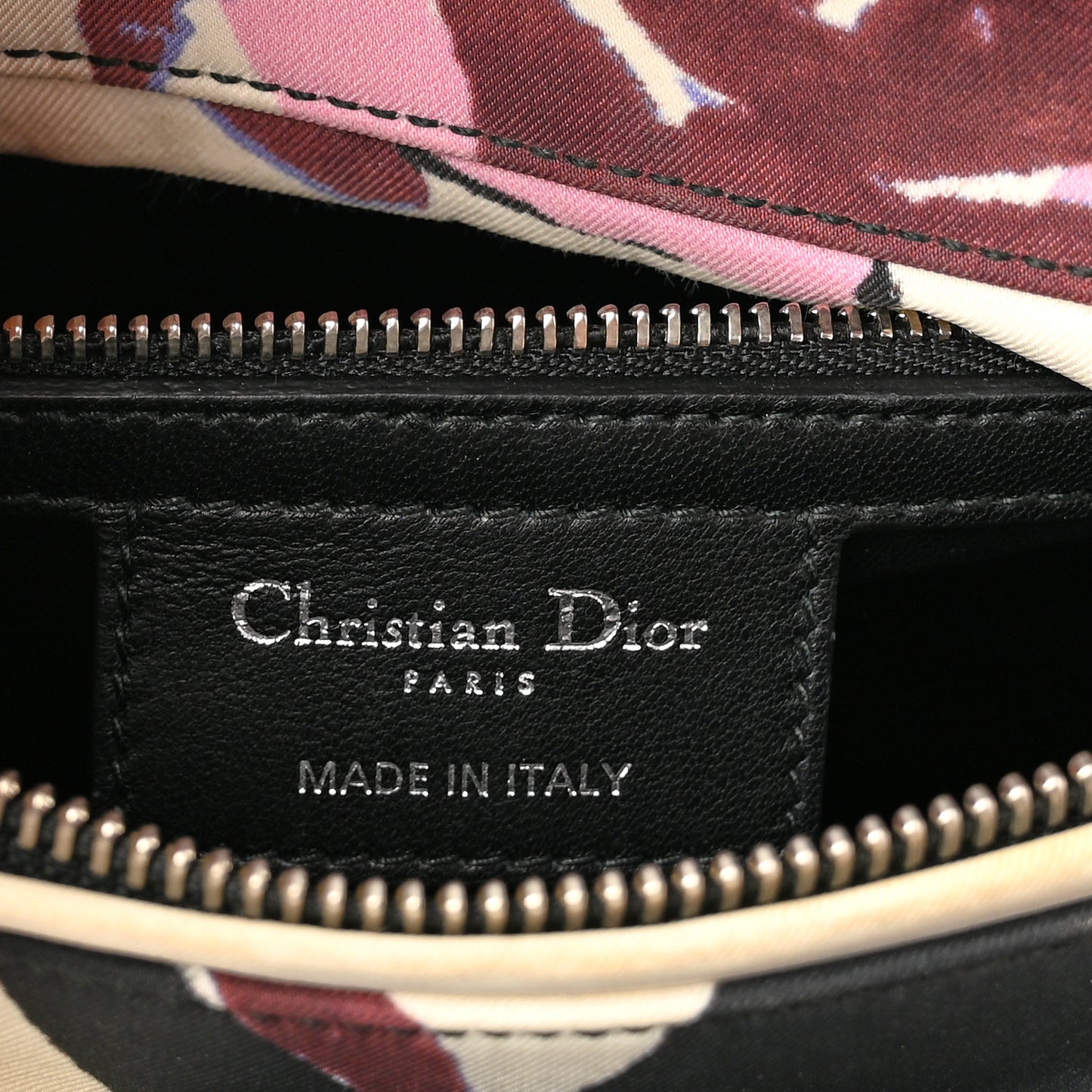 Canvas Floral Graffiti Printed Medium Lady Dior Multicolor