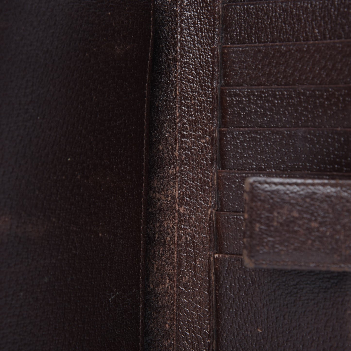 Monogram Metal Bar Continental Flap Wallet Beige Ebony Dark Brown