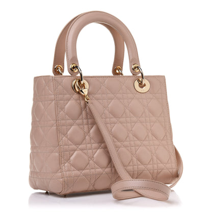 Christian Dior Lambskin Cannage Medium Lady Dior Rose Poudre 3 of 10