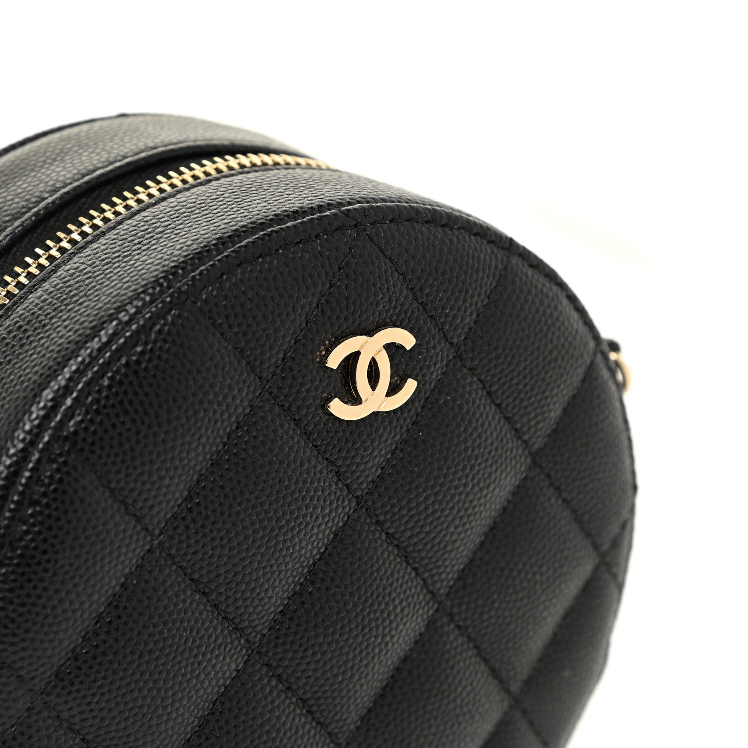 Chanel Caviar Quilted Round Clutch With Chain Black 11 of 11