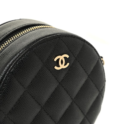 Chanel Caviar Quilted Round Clutch With Chain Black 11 of 11