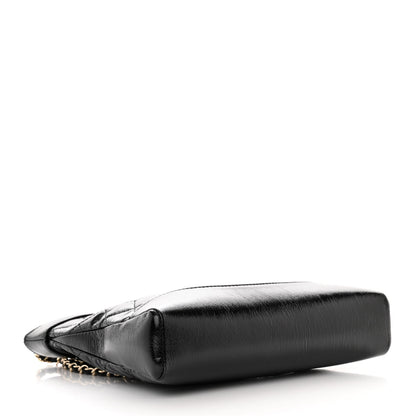 Chanel Shiny Crumpled Calfskin Quilted Mini 31 Shopping Bag Black 4 of 10