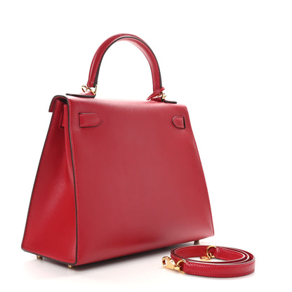Hermes Tadelakt Kelly Sellier 28 Rouge Vif 3 of 11