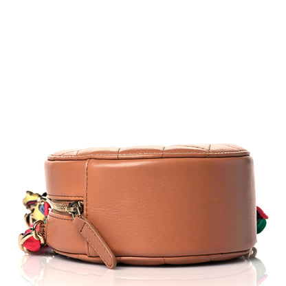 Chanel Shiny Lambskin Ribbon Quilted Round Clutch With Chain Brown 3 of 10