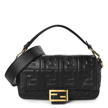 Fendi Nappa FF 1974 Embossed Baguette Black 1 of 9