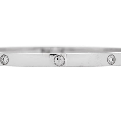 Cartier 18K White Gold 6 Diamond Small LOVE Bracelet 18 4 of 7