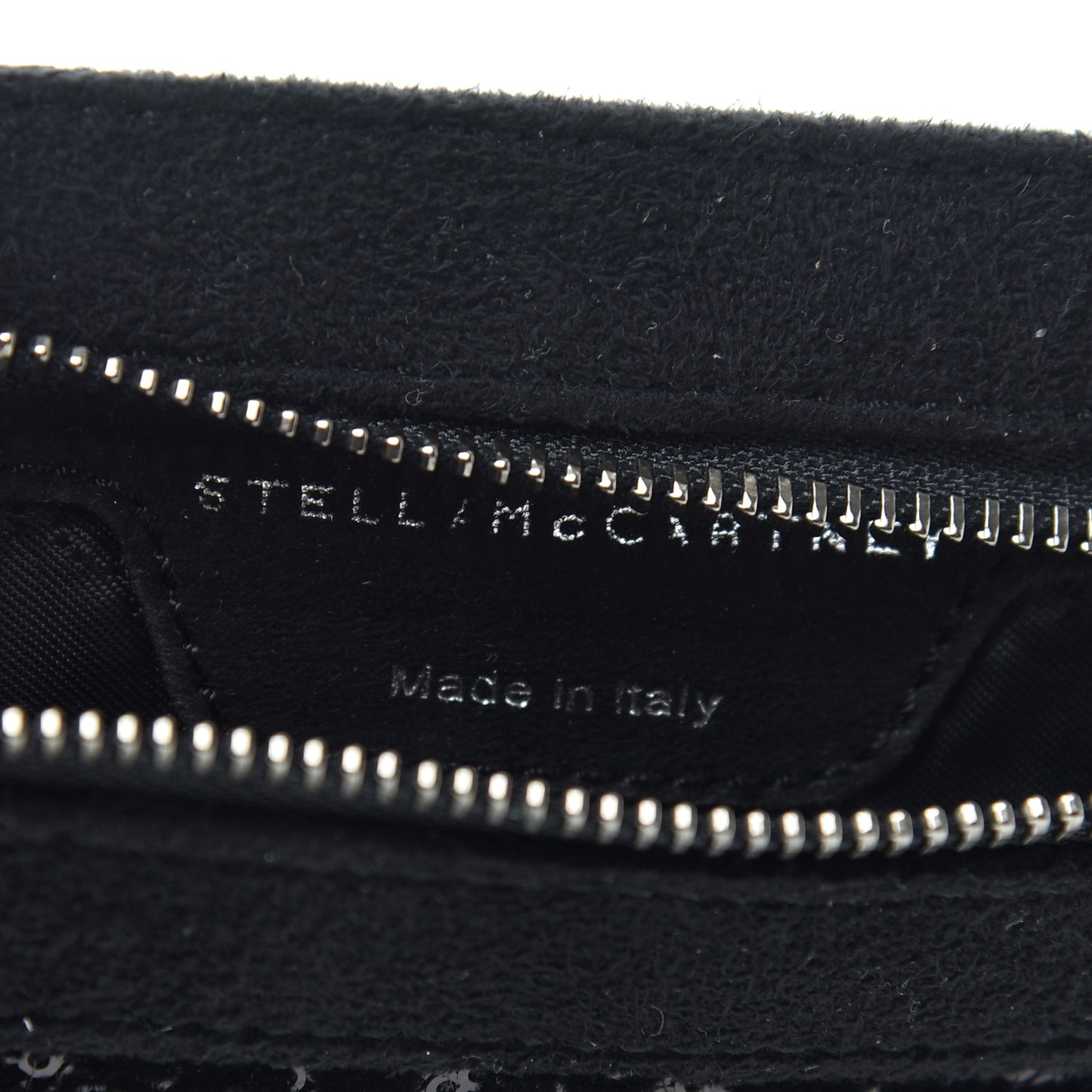 Sequin Falabella Fold Over Clutch Black