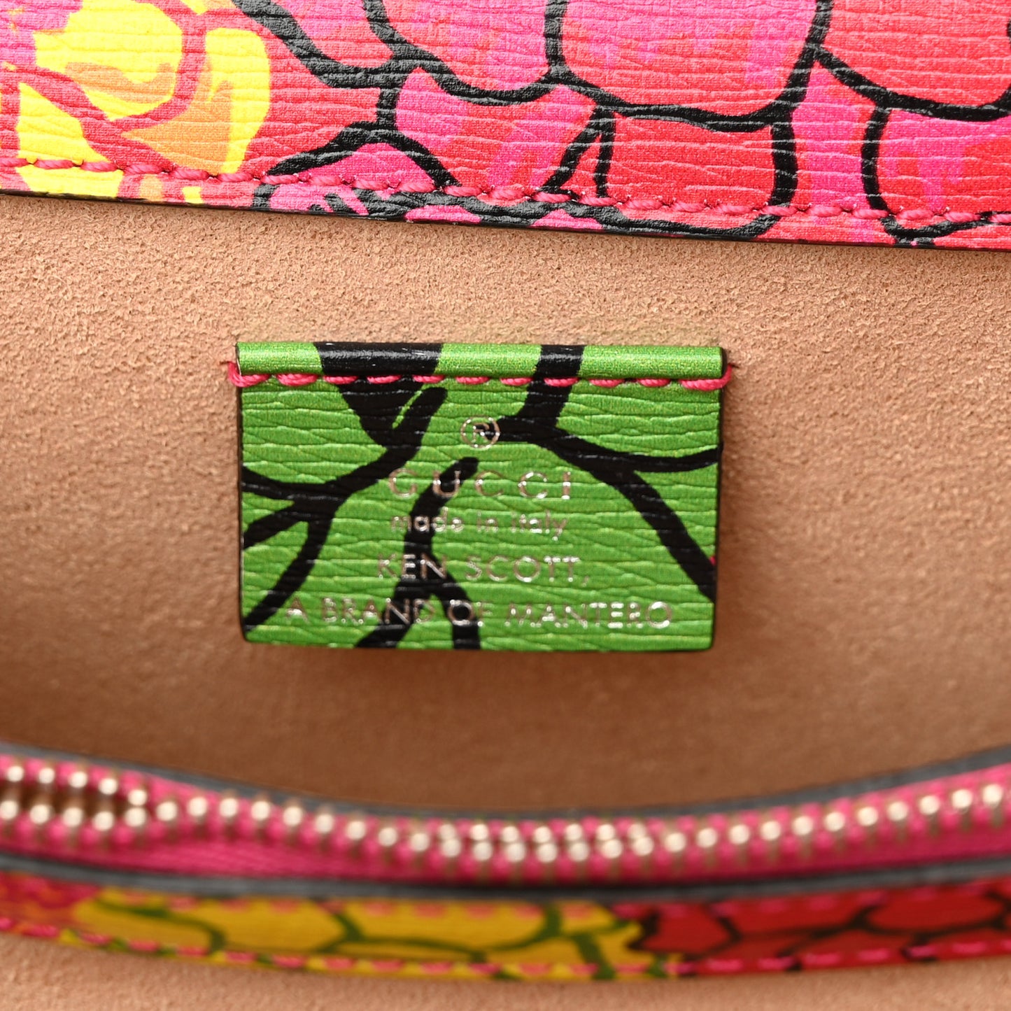 X KEN SCOTT New Shangai Calfskin Pomponica Print Small Dionysus Shoulder Bag Multicolor