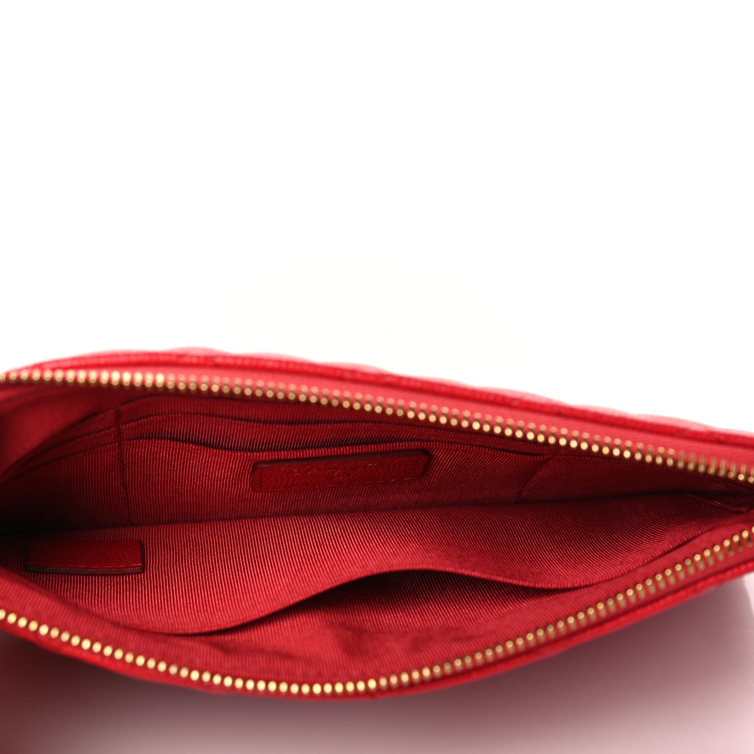 Chanel Shiny Caviar Quilted Cosmetic Case Red 5 of 6