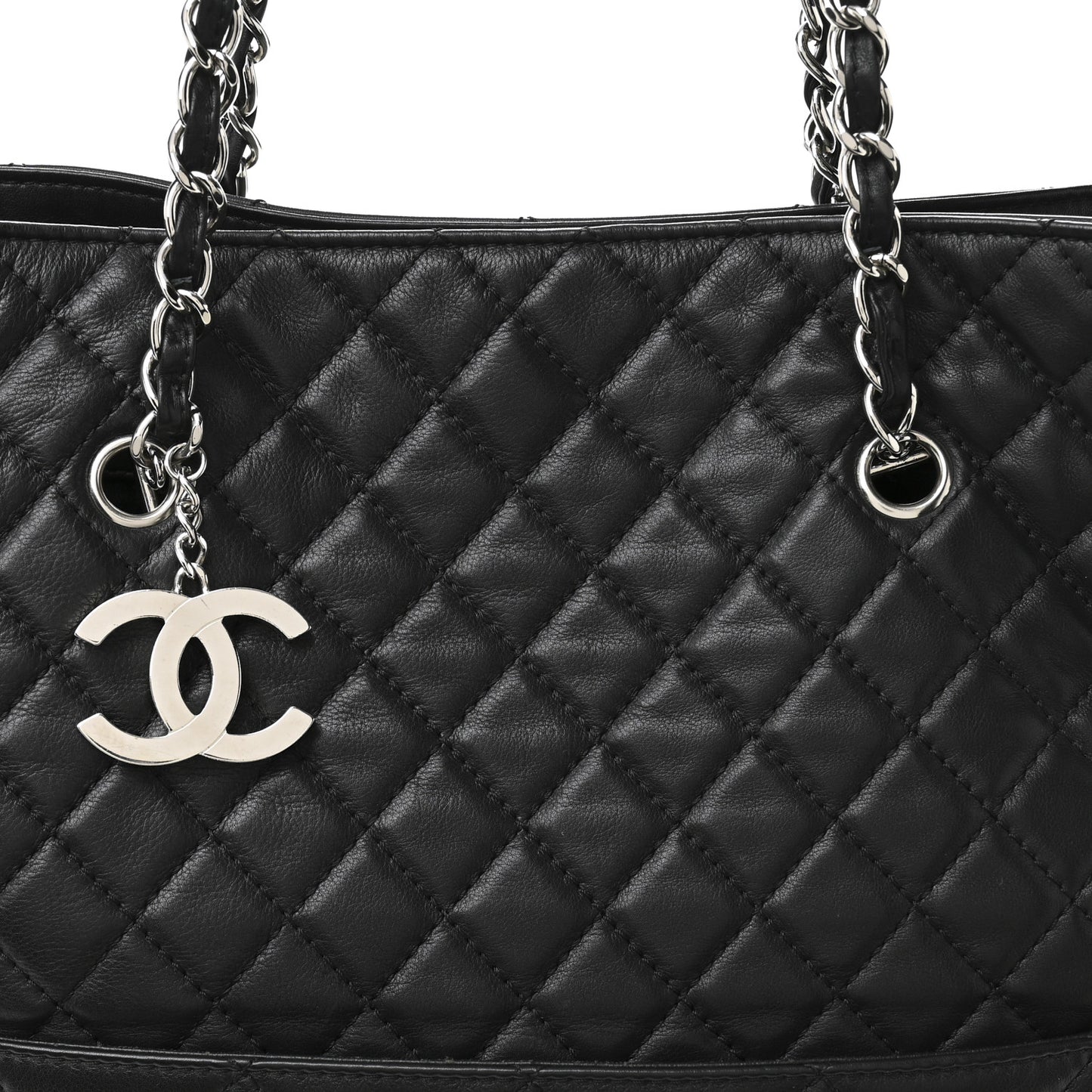 Calfskin Quilted In The Business North South Tote Black