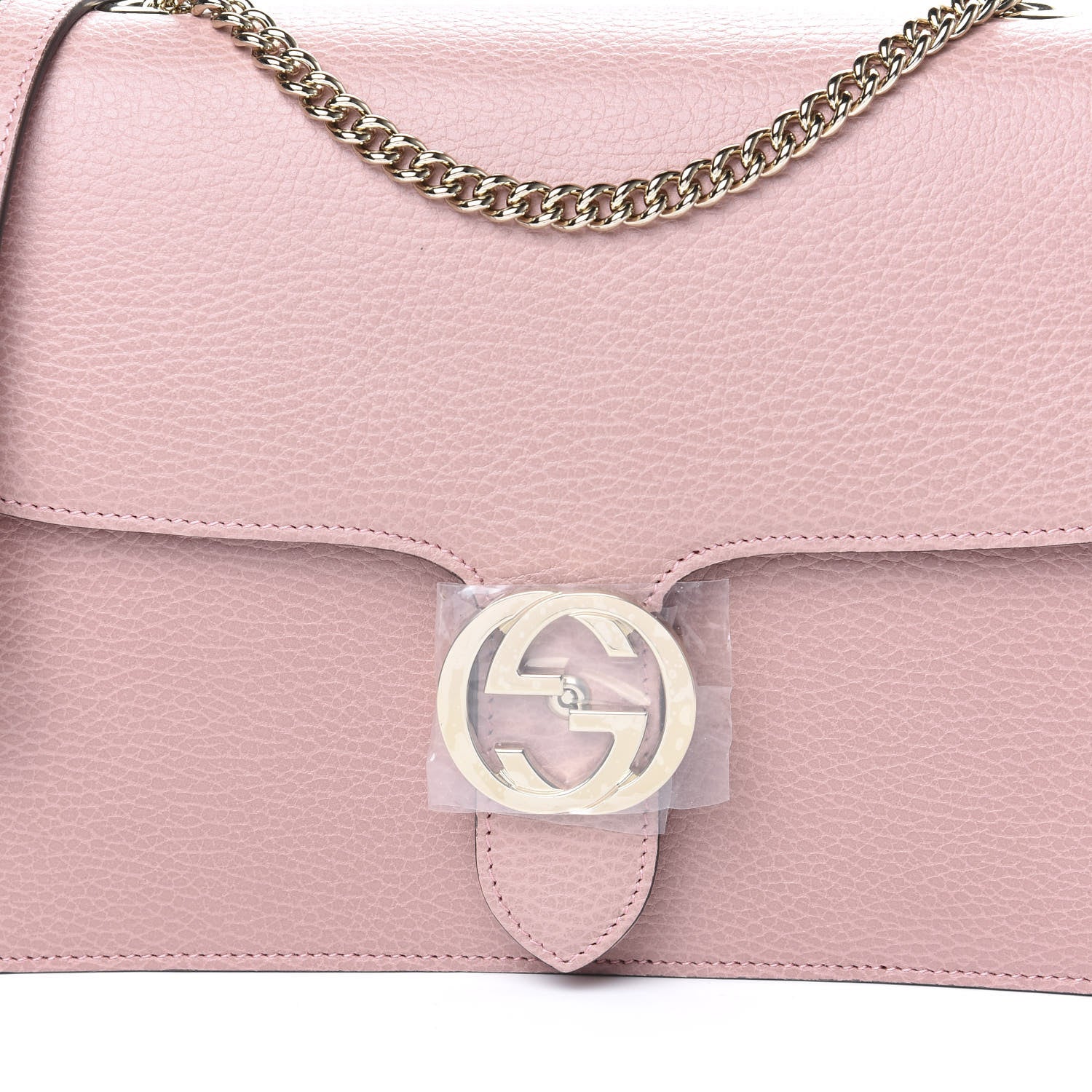 Gucci Dollar Calfskin Interlocking G Shoulder Bag Soft Pink 7 of 9