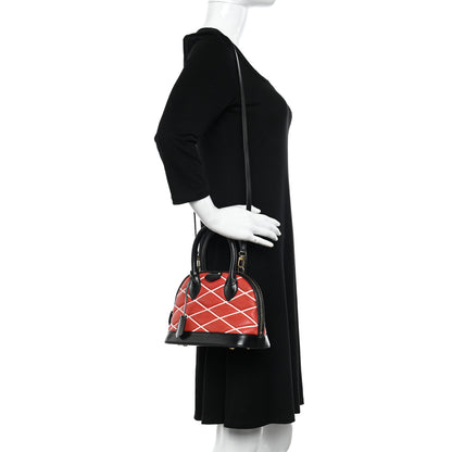 Louis Vuitton Lambskin Malletage Alma BB Rouge 2 of 9