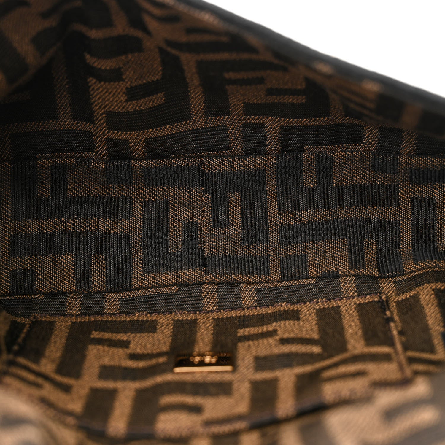 Fendi Fabric Jacquard FF 1974 Mini Baguette Tobacco Moro Black 5 of 10