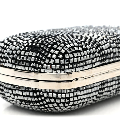 Alexander McQueen Crystal Knuckle Clutch Charm Silver Black Silver 9 of 10