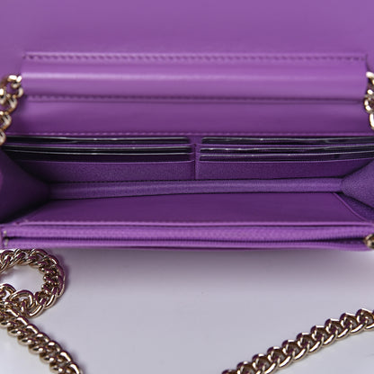 Chanel Caviar Quilted Boy Wallet On Chain WOC Purple 5 of 12