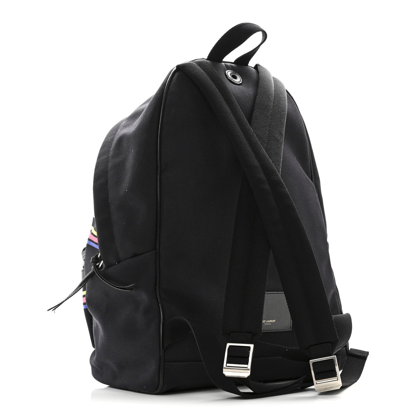 Nylon Twill Dinosaur Print City Backpack Black Multicolor
