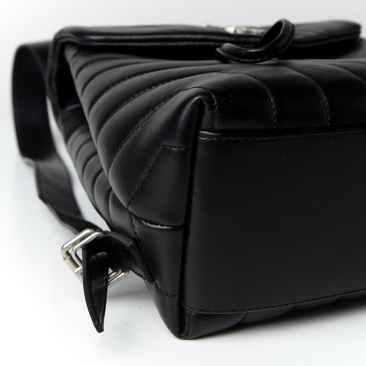 Calfskin Y Quilted Monogram Small Loulou Backpack Black