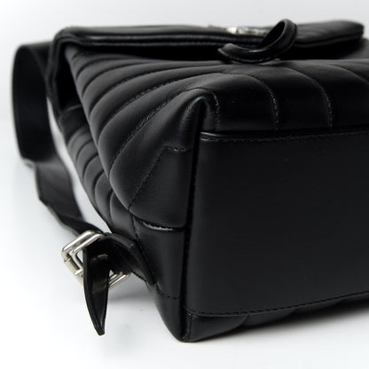 Saint Laurent Calfskin Y Quilted Monogram Small Loulou Backpack Black 6 of 8