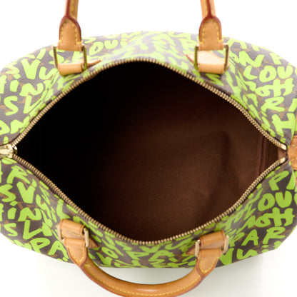 Louis Vuitton Monogram Graffiti Speedy 30 Green 5 of 15