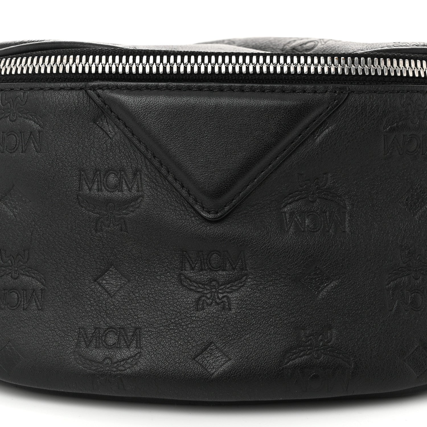 MCM Calfskin Ottomar Monogram Fursten Belt Bag Black 7 of 9