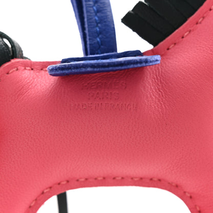 Hermes Milo Lambskin Grigri Rodeo Horse Bag Charm PM Rose Azalee Vert Cypress Bleu Electrique 3 of 5
