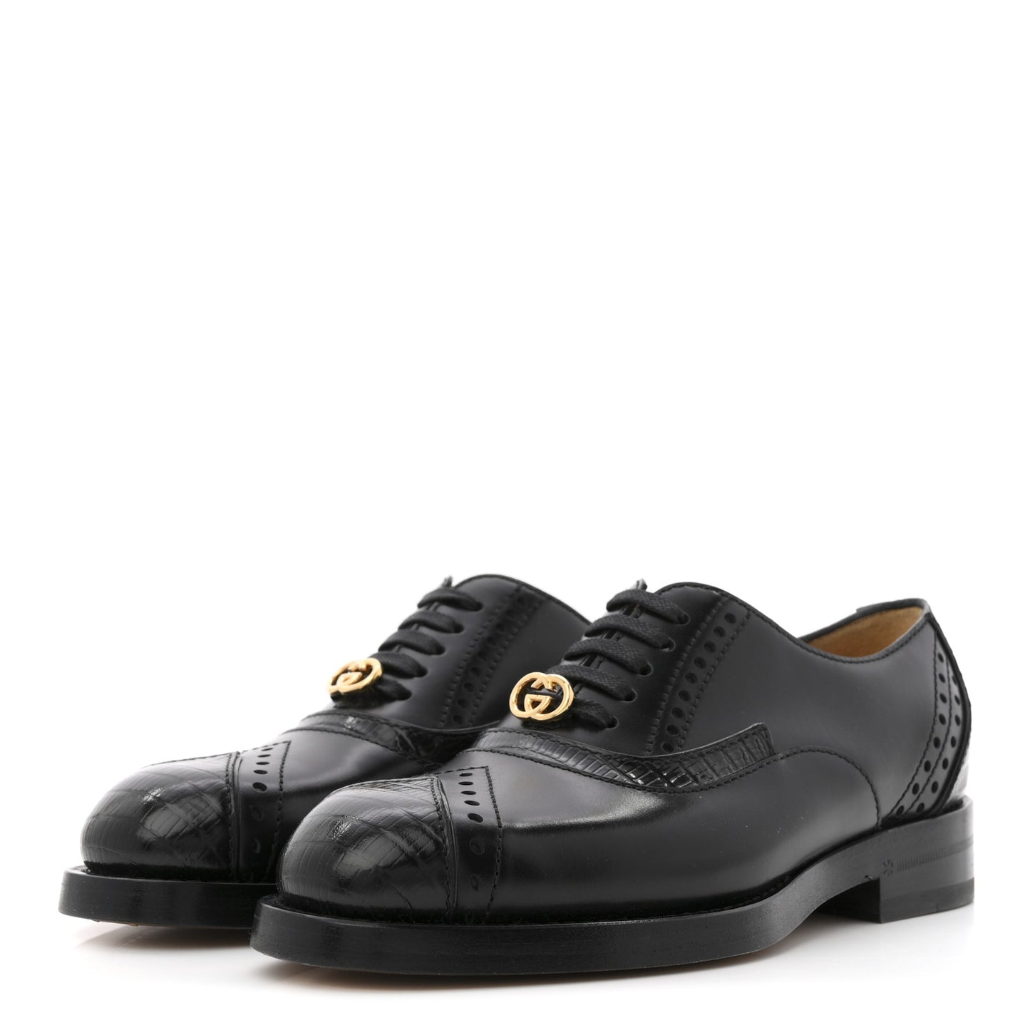 Glossy Calfskin Tejus Womens Lace Up Loafers 35 Black