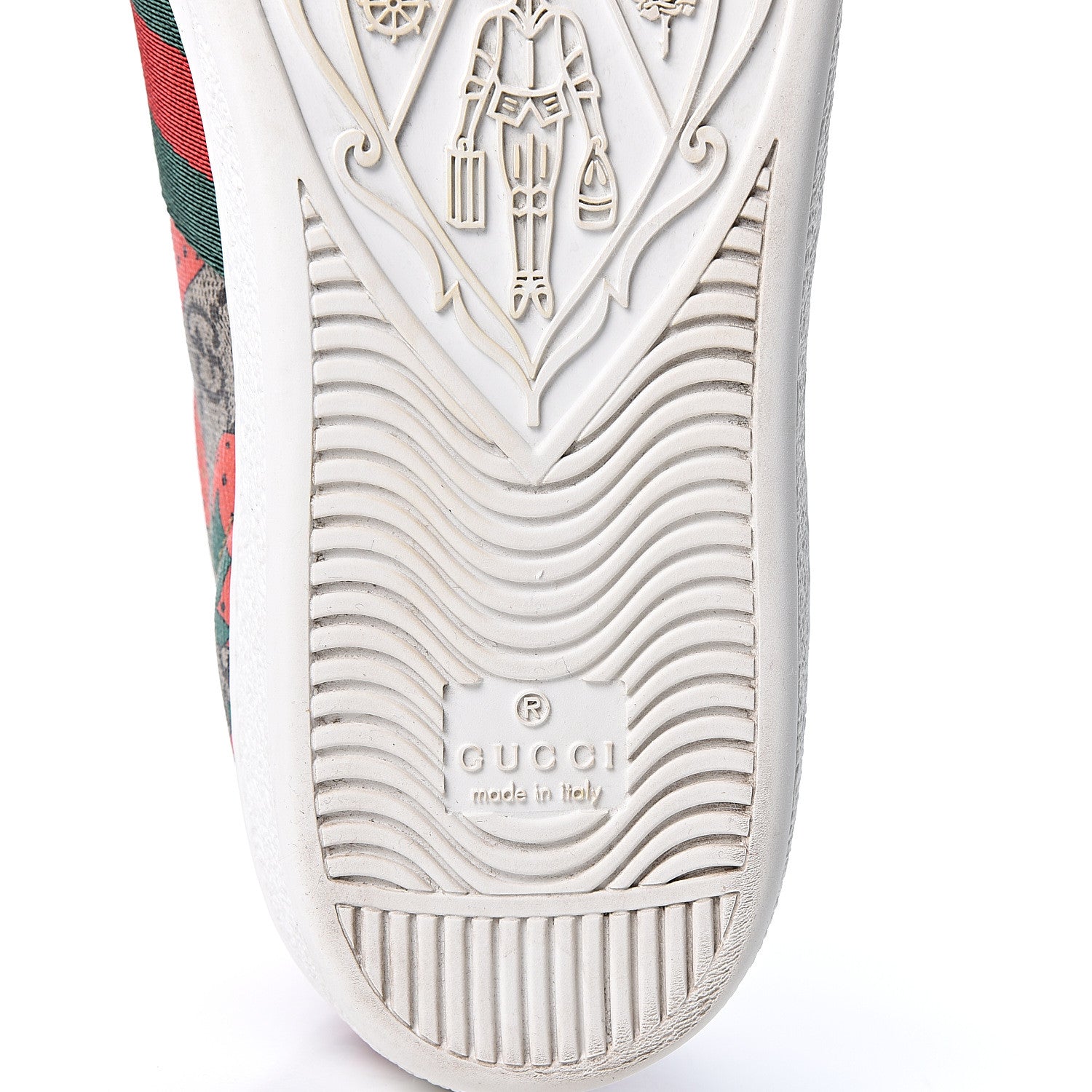 Gucci GG Supreme Monogram Strawberry Web Womens Ace Sneakers 39 Beige Multicolor Red Green 10 of 11