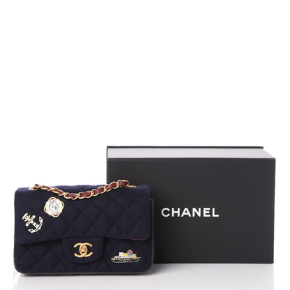 Chanel Felt Quilted Paris-Hamburg Charms Mini Rectangular Flap Dark Navy 11 of 11