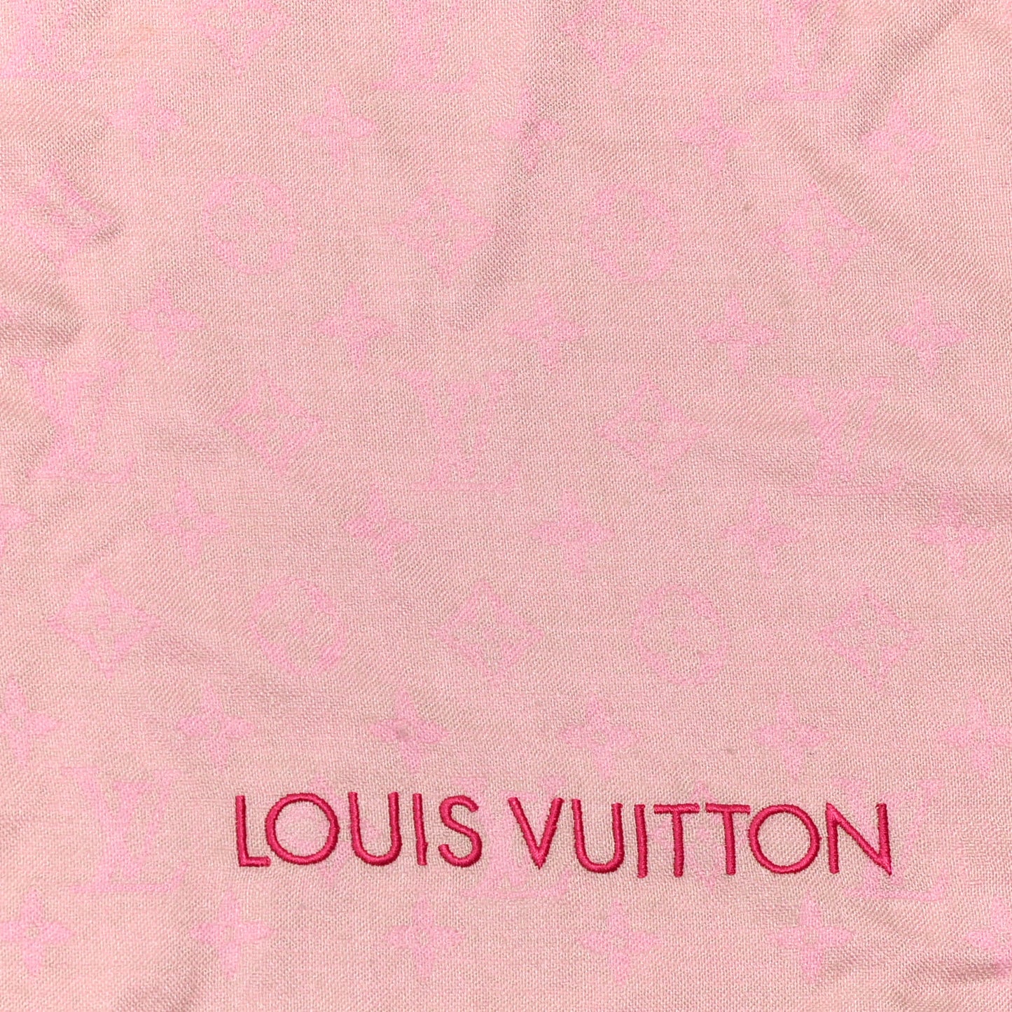 Silk Wool Monogram So LV Stole Blush