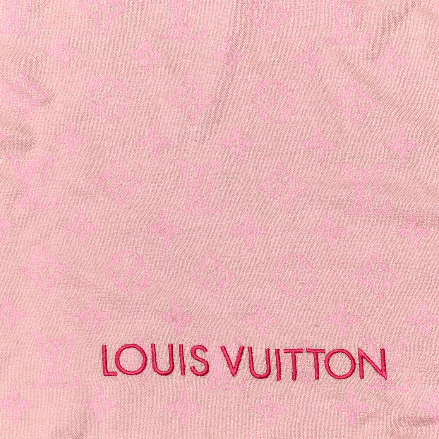 Louis Vuitton Silk Wool Monogram So LV Stole Blush 2 of 3