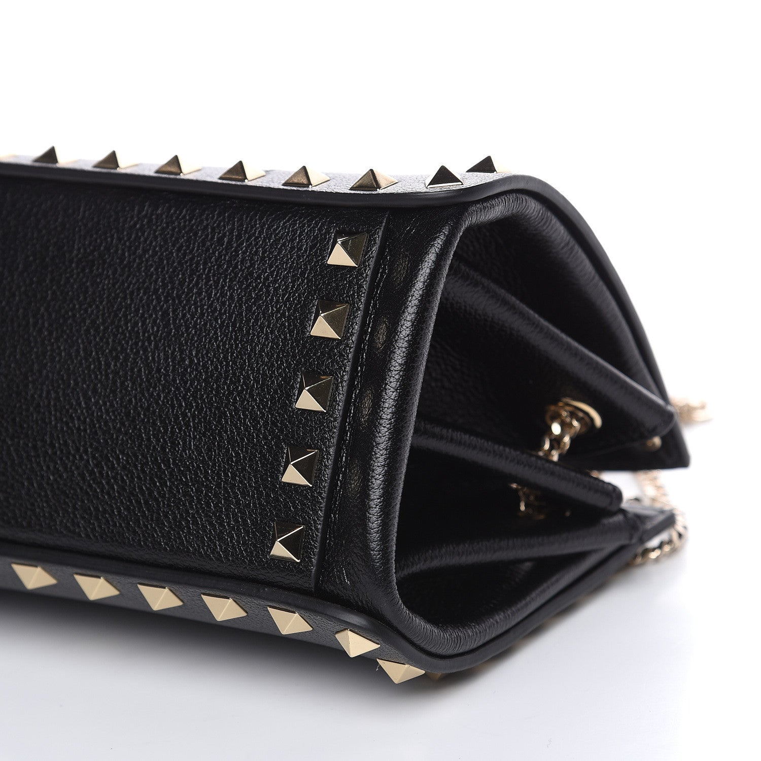 Valentino Garavani Calfskin Rockstud Mini Chain Shoulder Bag Black 9 of 10