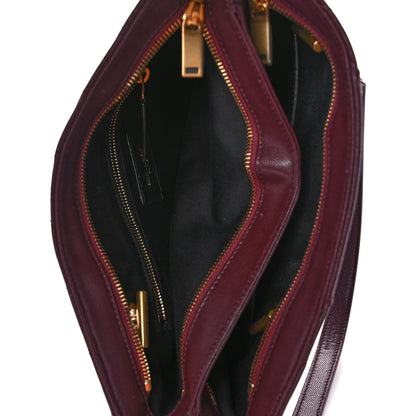 Saint Laurent Grain de Poudre Matelasse Chevron Small Tribeca Shopping Bag Rouge Legoin 5 of 12