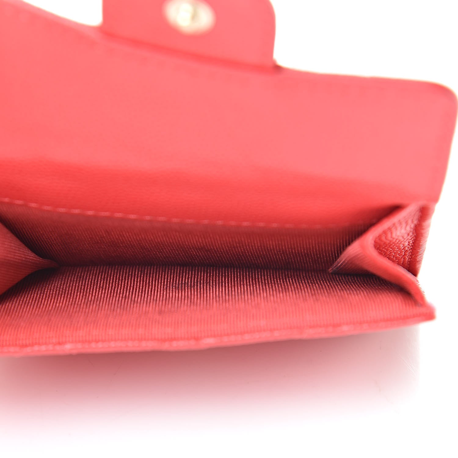 Chanel Caviar Quilted Compact Flap Wallet Red 6 of 12