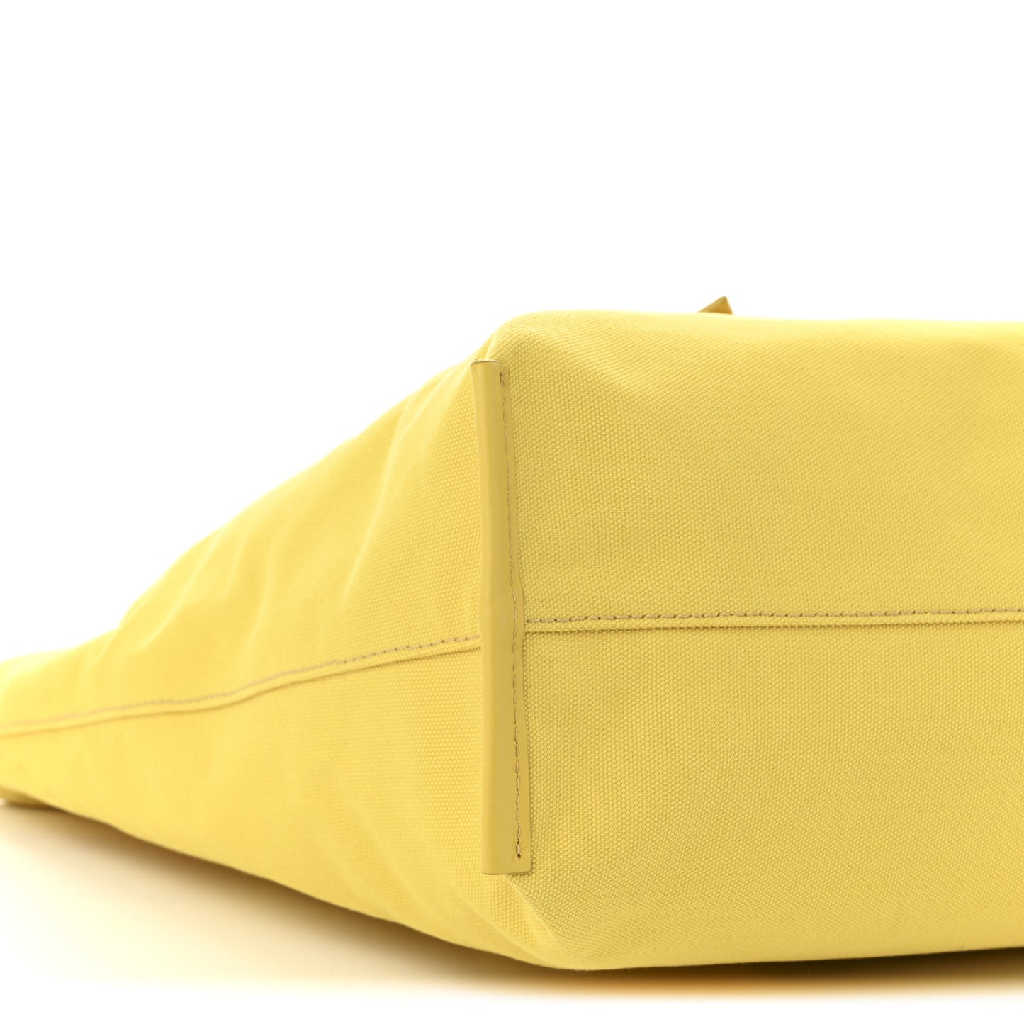 Canvas Calfskin Shopping Tote Yellow