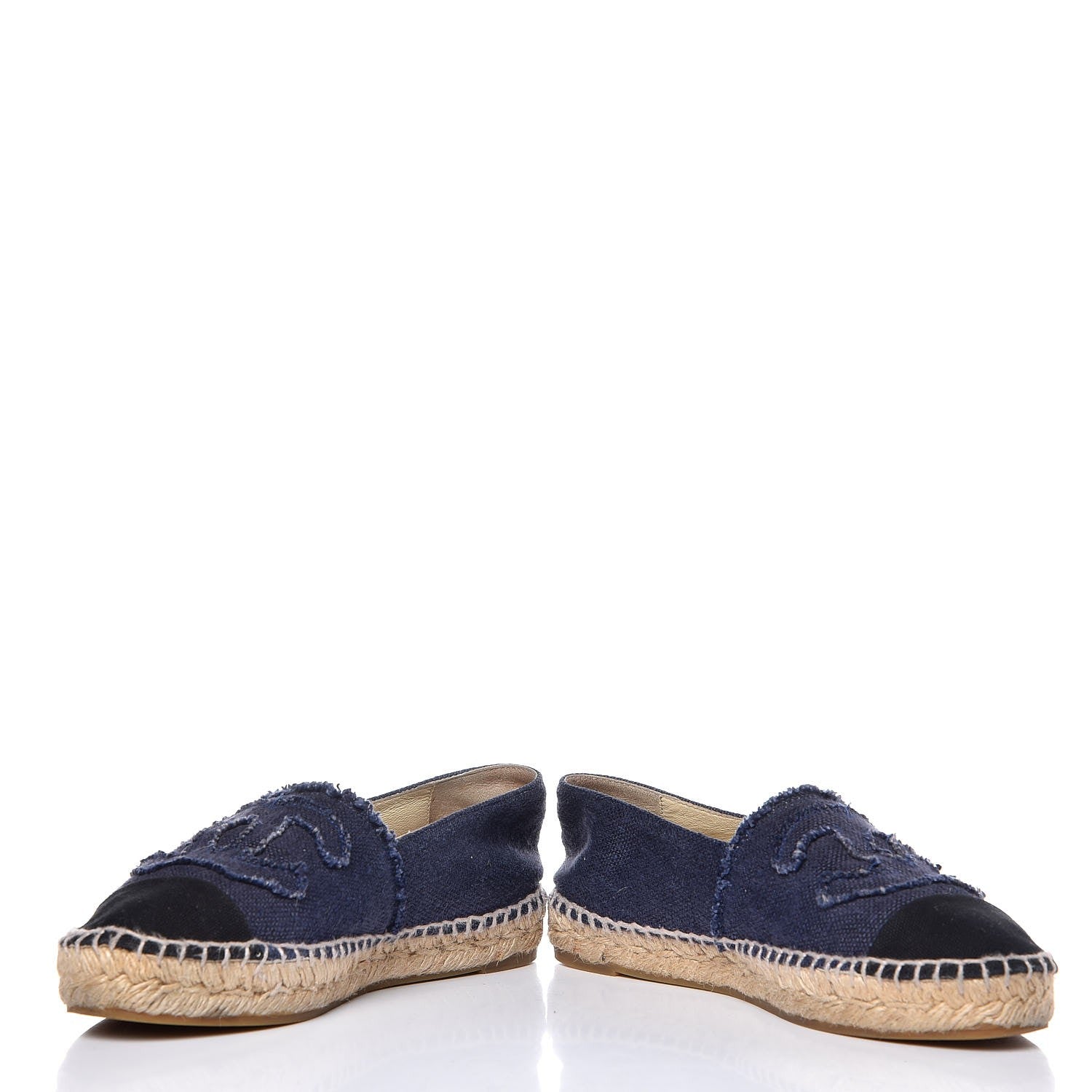Chanel Linen CC Espadrilles 36 Blue Black 5 of 16