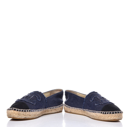 Chanel Linen CC Espadrilles 36 Blue Black 5 of 16