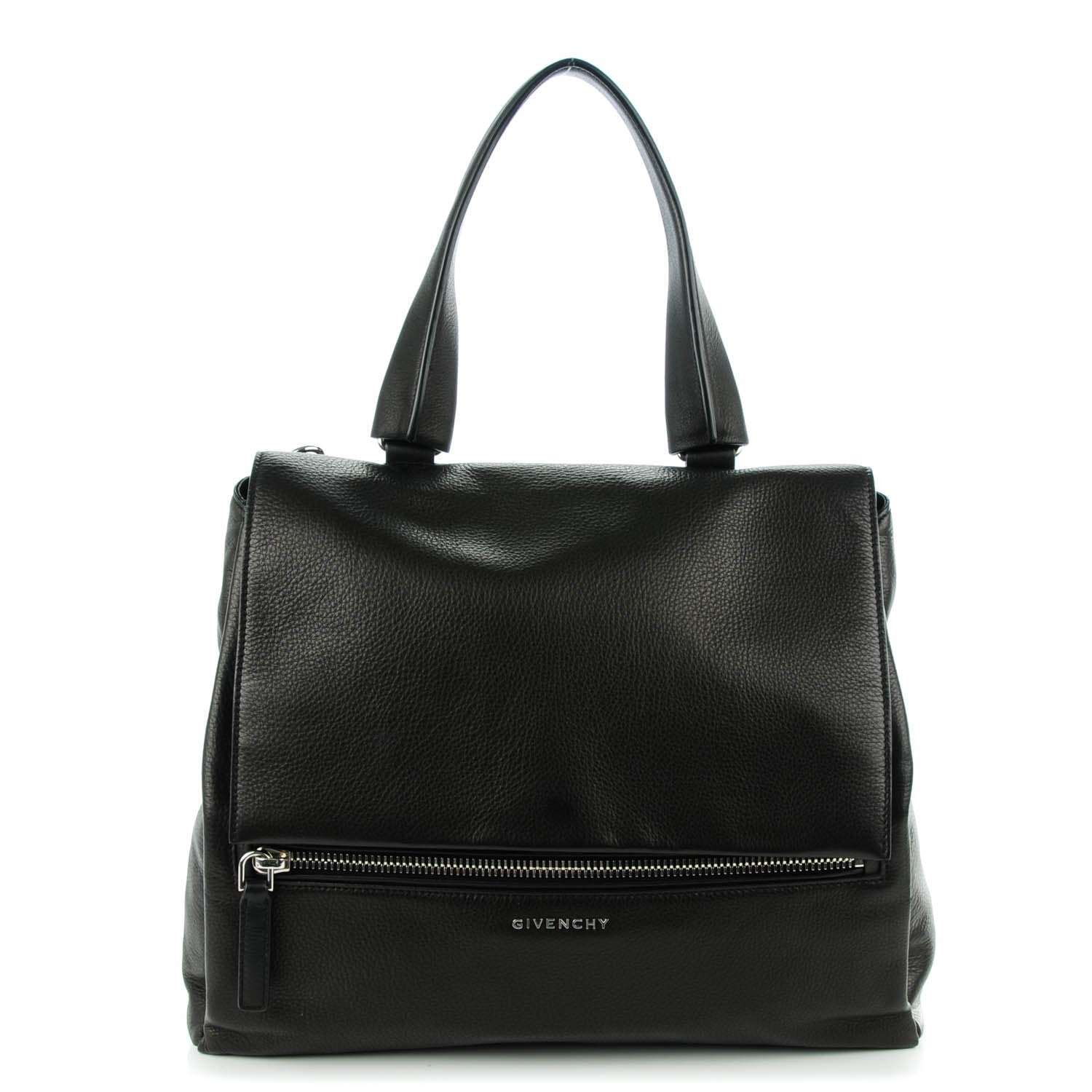 Givenchy Waxy Grained Calfskin Medium Pandora Pure Flap Bag Black 1 of 7