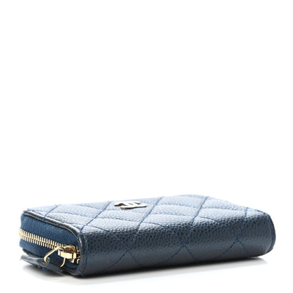Chanel Iridescent Caviar Quilted Zip Coin Purse Dark Blue 3 of 4