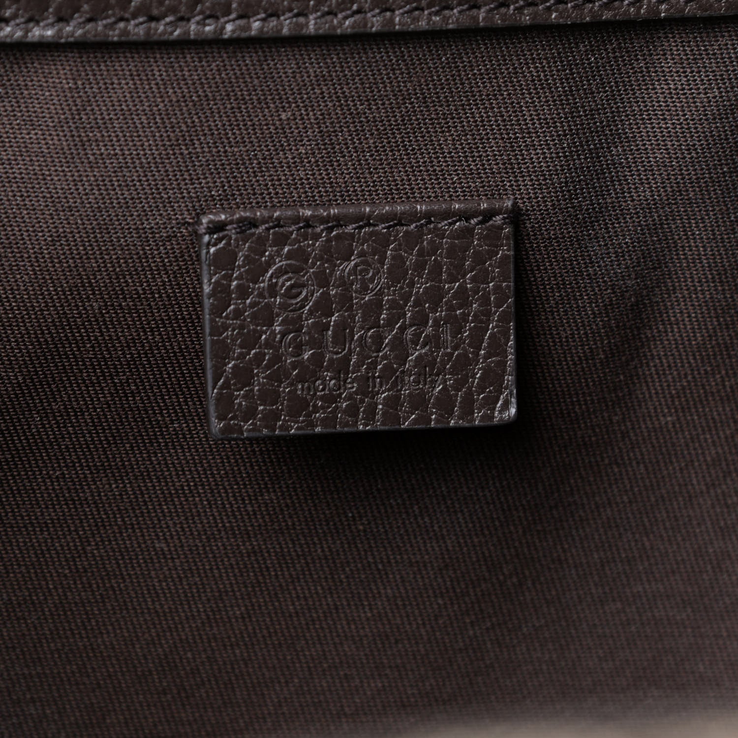 Gucci Monogram Dollar Calfskin O Drawstring Backpack Beige Ebony Testa di Moro Dark Chocolate 8 of 10