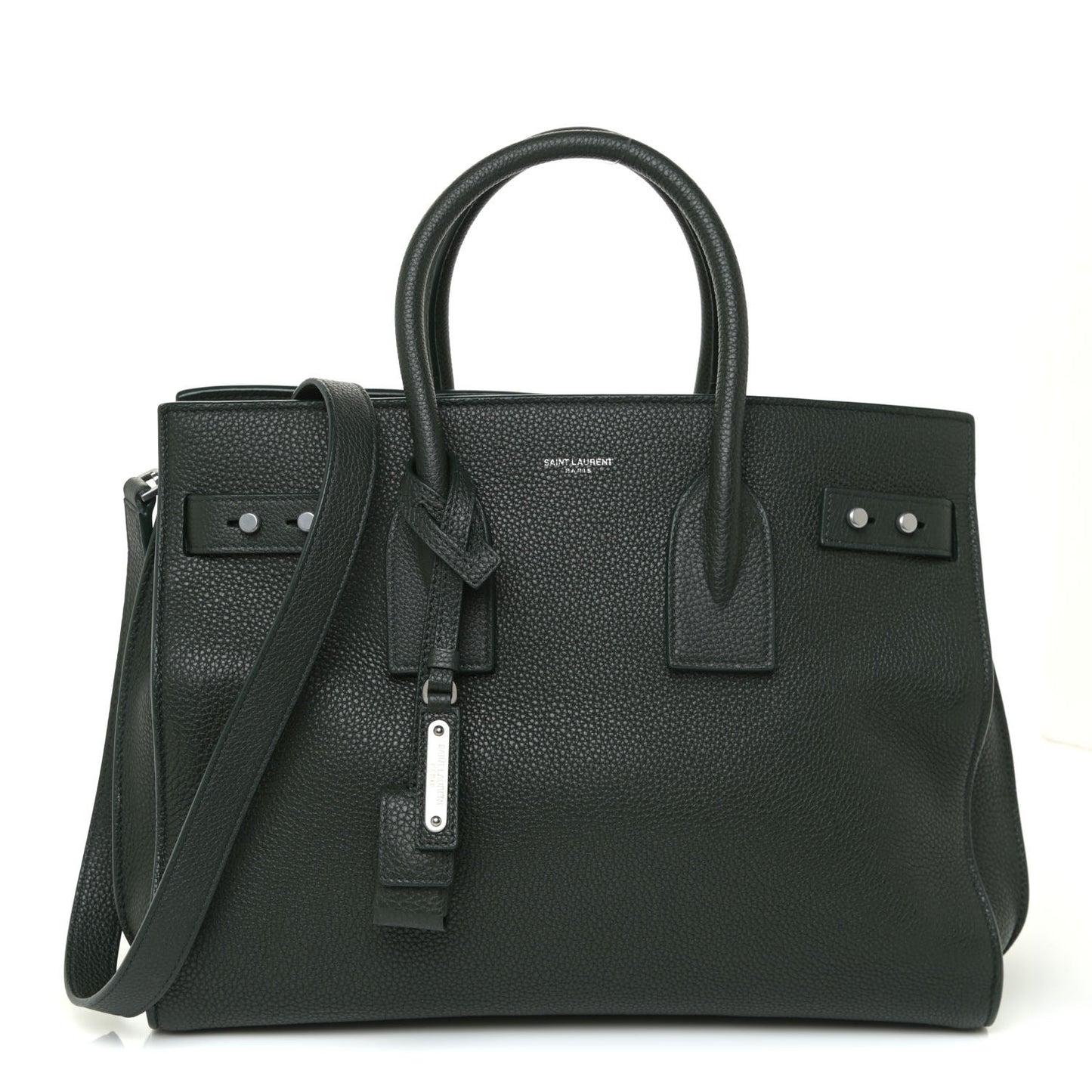 Grained Calfskin Small Supple Sac De Jour Dark Vert