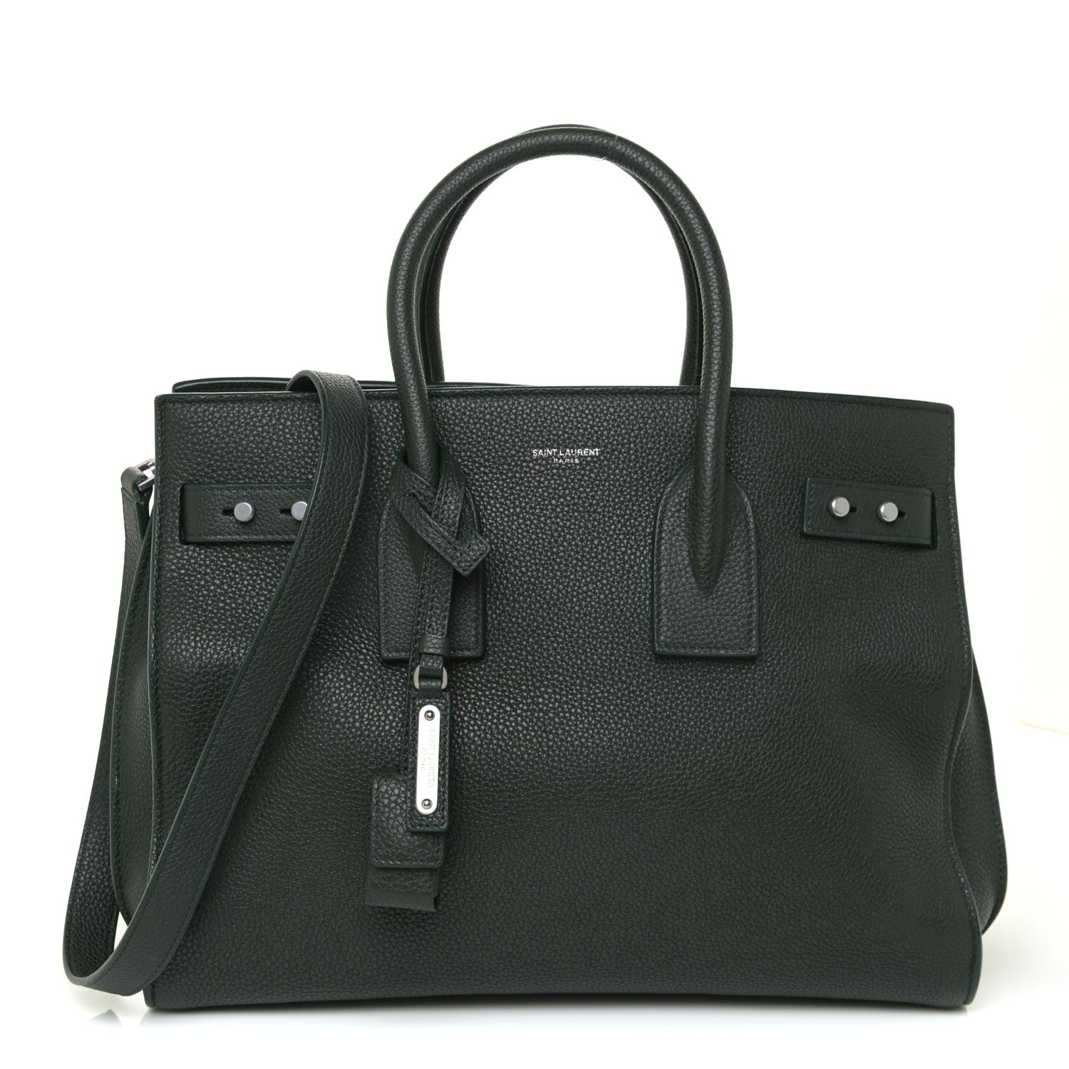 Saint Laurent Grained Calfskin Small Supple Sac De Jour Dark Vert 1 of 16