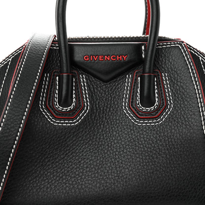 Givenchy Calfskin Bi-Color Topstitch Mini Antigona Black Red 8 of 12