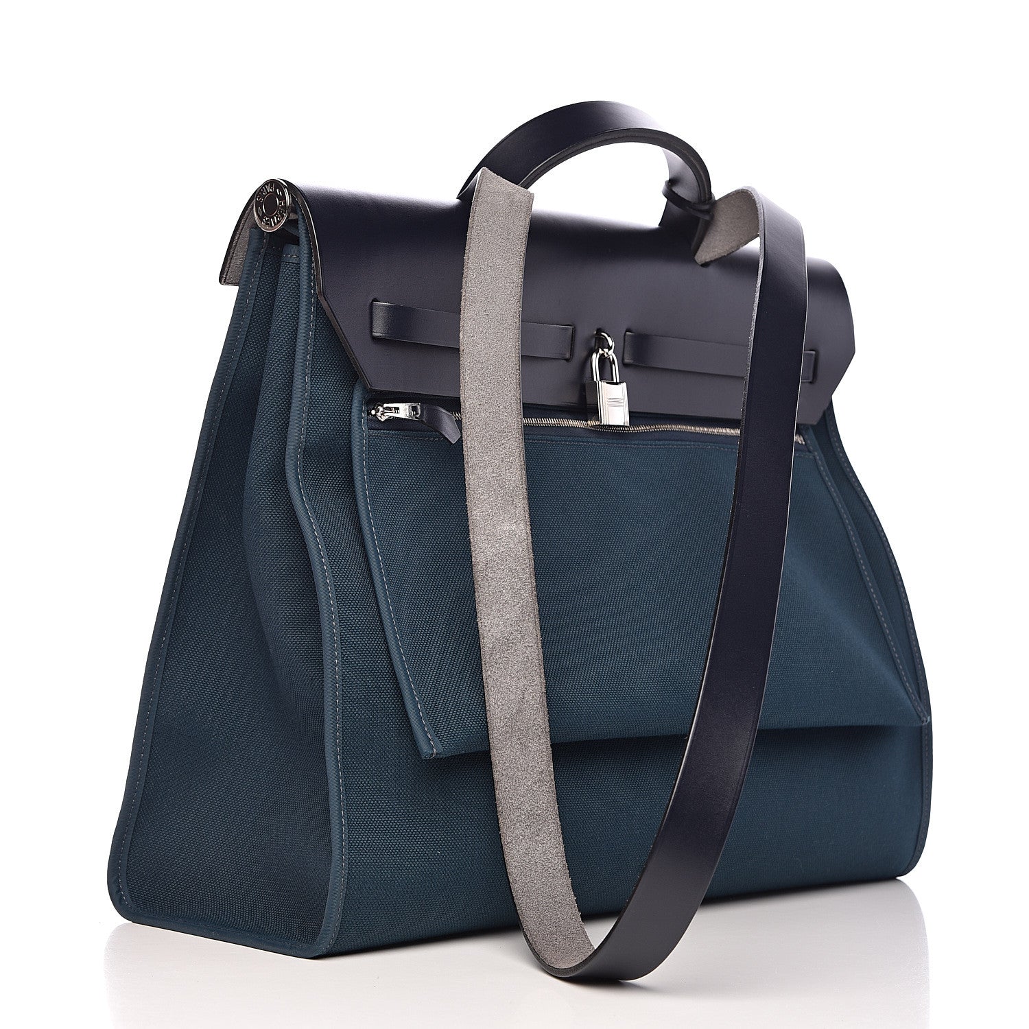 Hermes Toile Vache Hunter Herbag Zip 39 MM Bleu Nuit Bleu Ocean 4 of 12