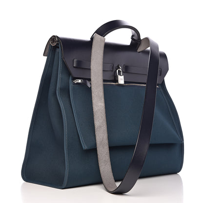 Hermes Toile Vache Hunter Herbag Zip 39 MM Bleu Nuit Bleu Ocean 4 of 12