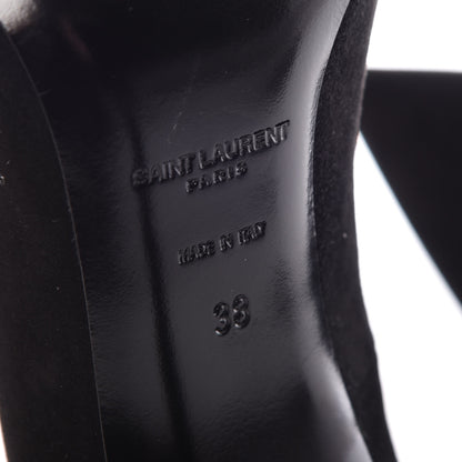 Saint Laurent Suede Calfskin Zoe Pumps 38 Black 6 of 11